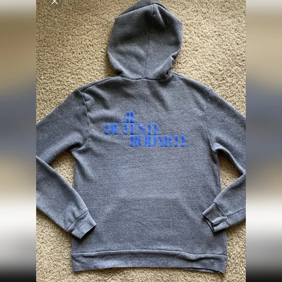 Rodarte love hate gray sweatshirt hoodie lounge Sz Medium - Picture 2 of 4